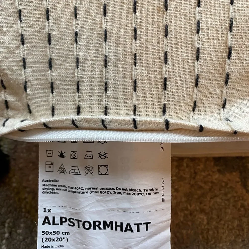 IKEA Throw Pillow Ticking Stitch